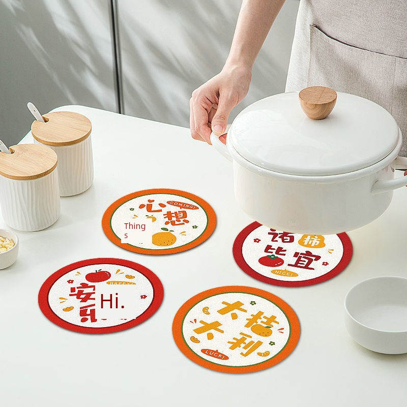 Fun Text Coaster Heat Proof Mat Oven Mitts For Home Table Mat Coasters Scald Preventing Met Water Cup Mat Placemat Potholders Teacup Mat