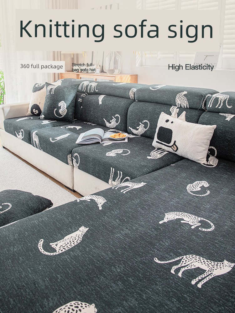 Summer Sofa Universal Cover All Year Round Neutral All-Inclusive Anti-Scratching Non Slip High-End Chenille Sofa Cover Cushion