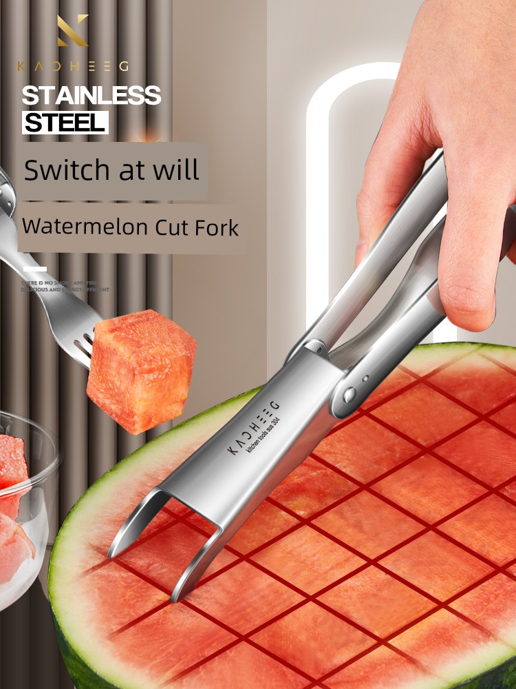 Watermelon Cutter For Home 304 Steel Fruit Splitter Watermelon Mold Cutting and Dicing Special Tool Fruit Fork