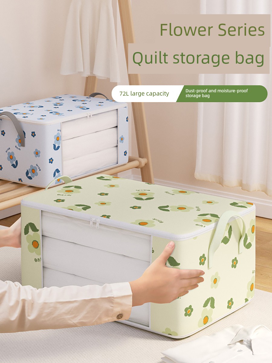 Fresh Quilt Buggy Bag Waterproof Moisture-Proof Large Capacity Visual Moving Packing Bag for Dormitory Storage Quilt Bag