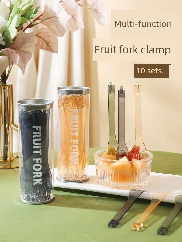 Creative Fruit Fork Disposable For Home Cake Fork Multi-Functional Food Gap Former Red Dessert Fork Child Dual Use Fork