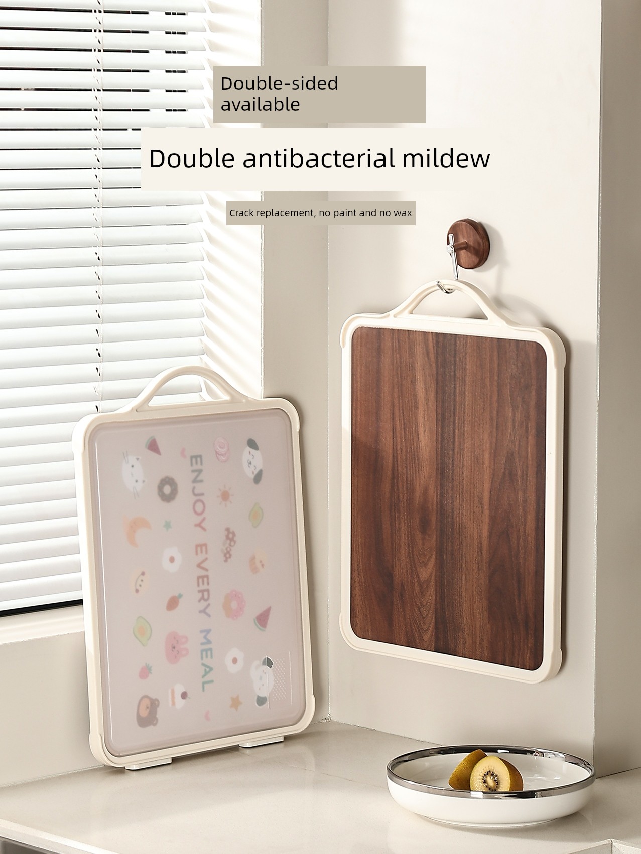 Ebony Cutting Board Antibacterial and Mildewproof Cutting Board For Home Cutting Board Cutting Board Solid Wood Double-Sided Cutting Board Kitchen Special Cutting Board