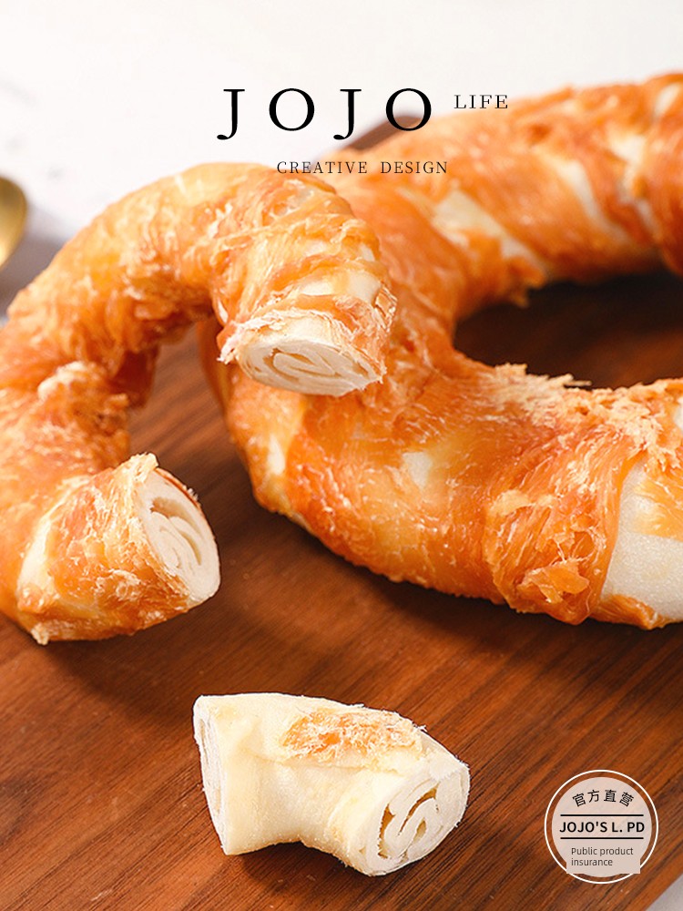 Jojo's L. Pd. Tete. Dog Cowhide Chicken and Duck Donut Pet Molar Rod | Youkang