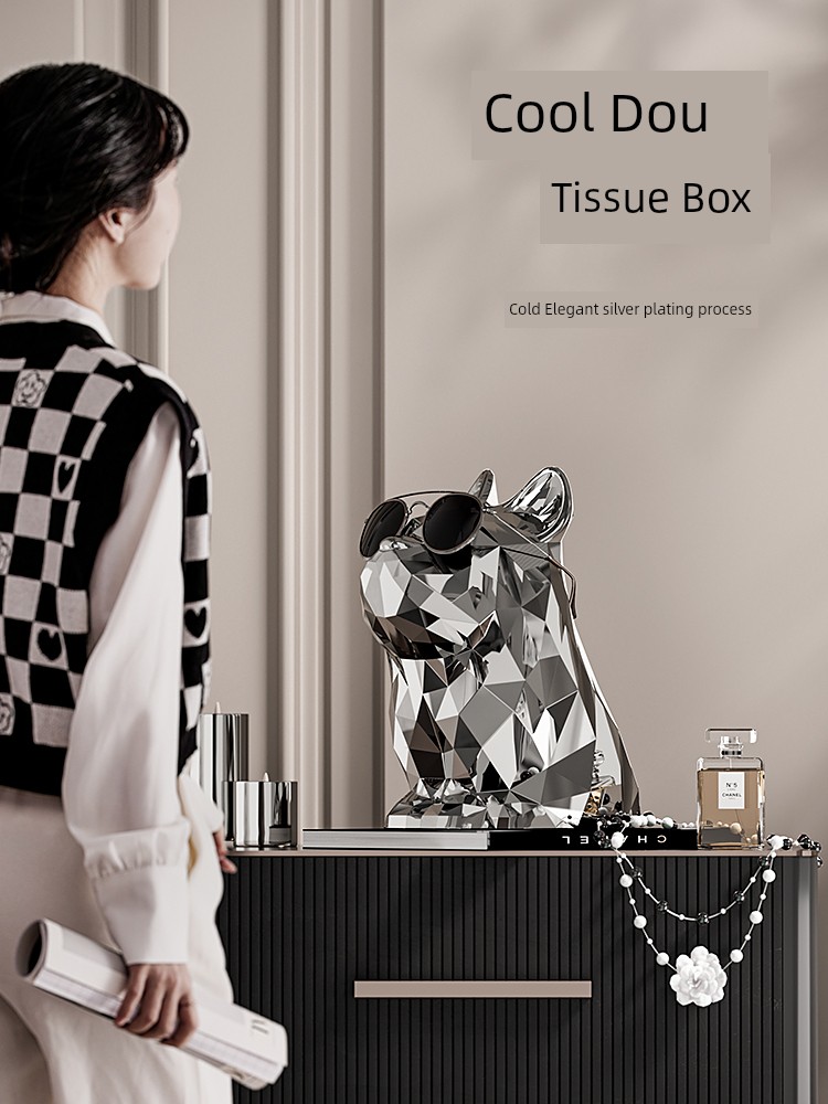 Jarre Aero Bull Tissue Box Living Room High-End Entry LUX Paper Extraction Box Creative For Home Multifunctional Coffee Table Napkin Ornaments Gathering