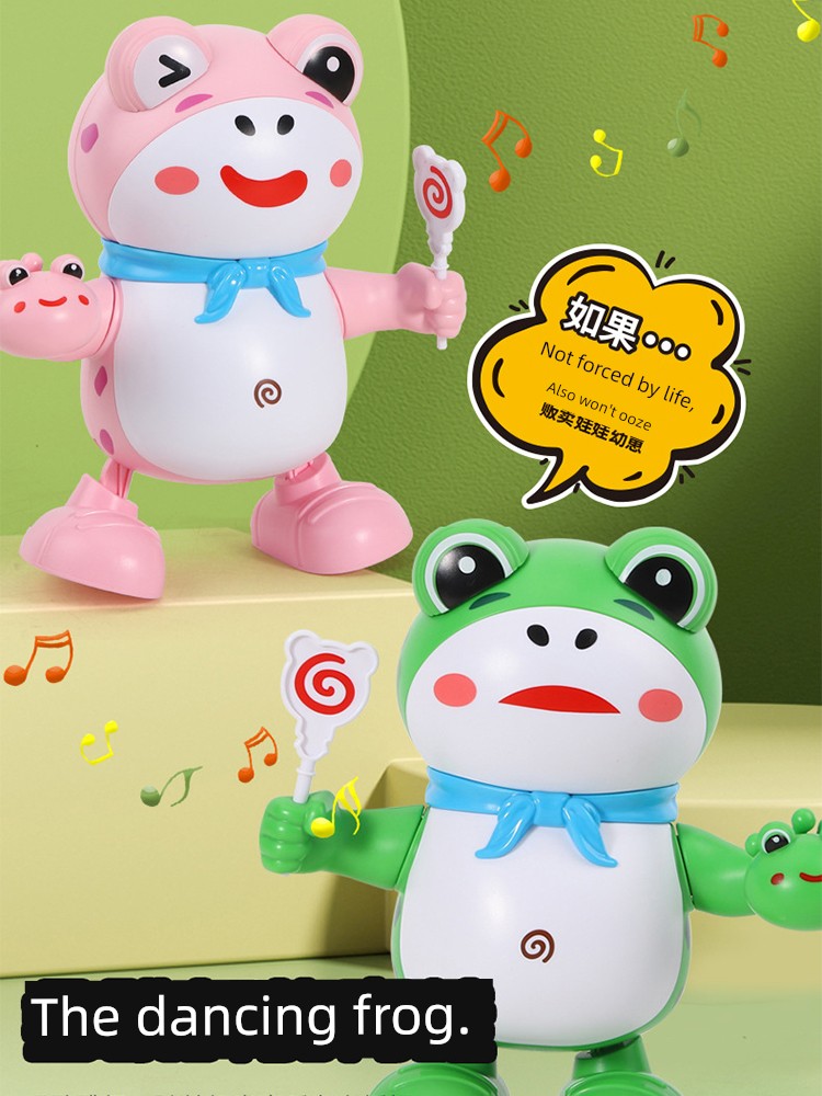 Kids Electric Frog Robot Singing and Dancing Toys Baby Early Education Educational Practice Head-up Training