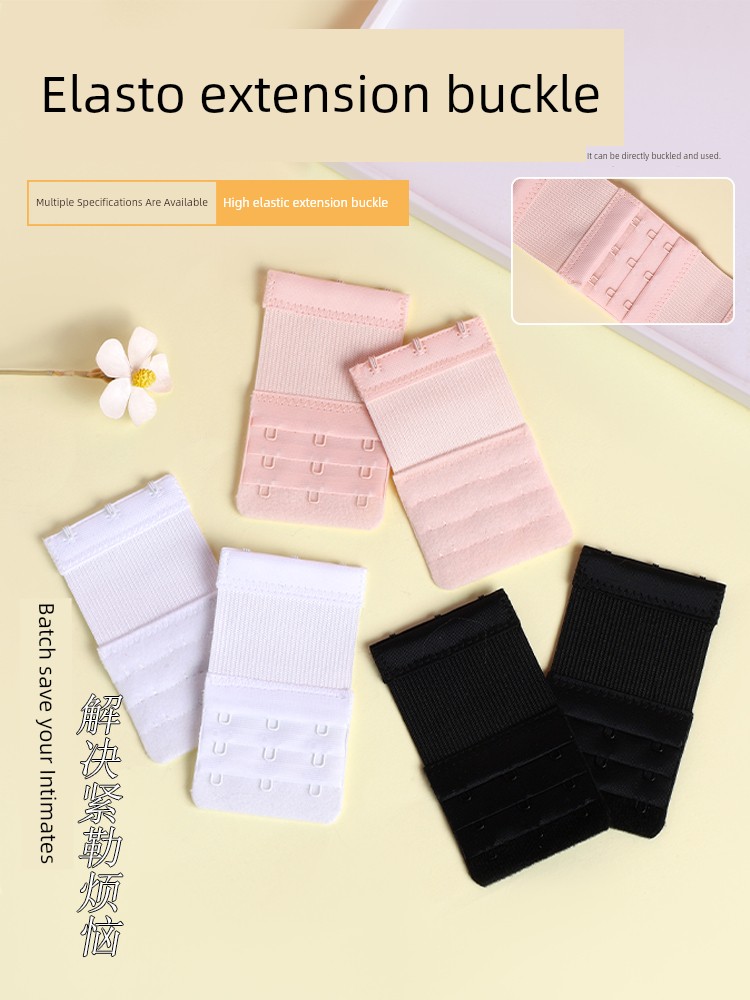 Intimates Long Breasted High Elastic Tension Adjustment Buckle Three-Row Buckle Hook and Eye Closure Seamless Hook Bra Extended Buckle