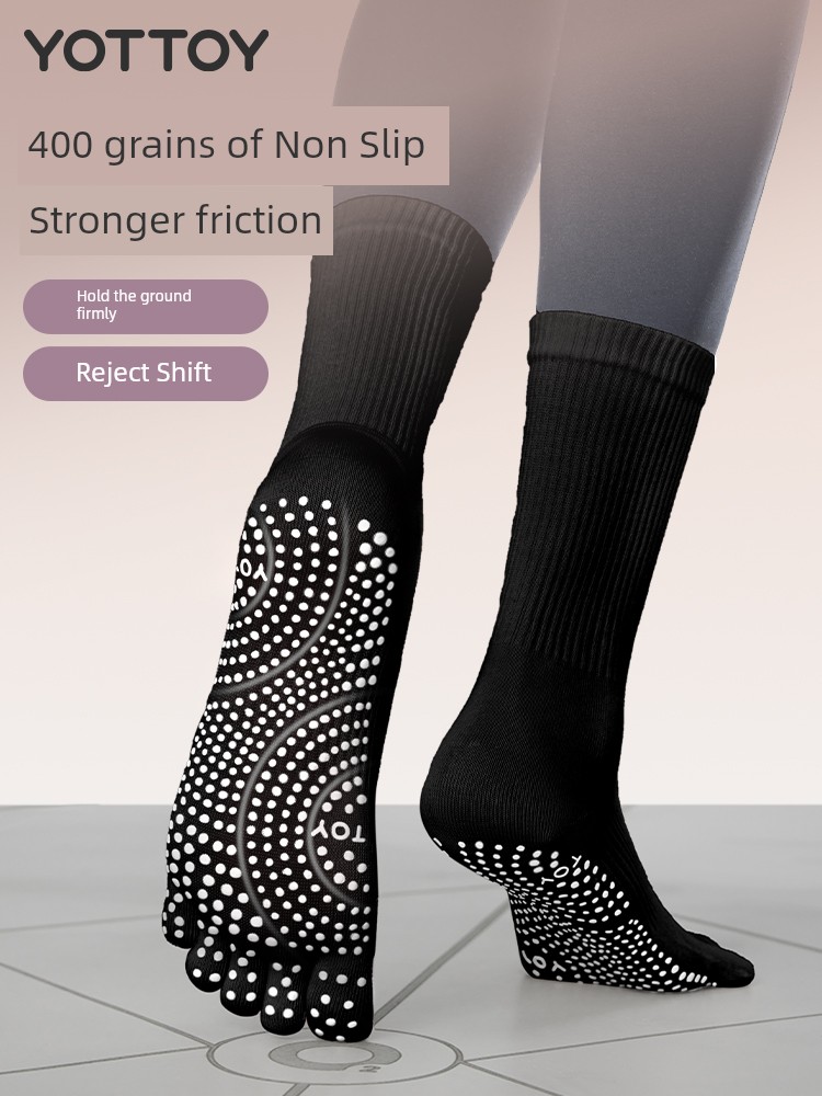 Yoga Socks Non-Slip Finger Socks Female Professional Pilates Sports Indoor Dedicated Fitness Tube Socks Fall and Winter New Arrival Long