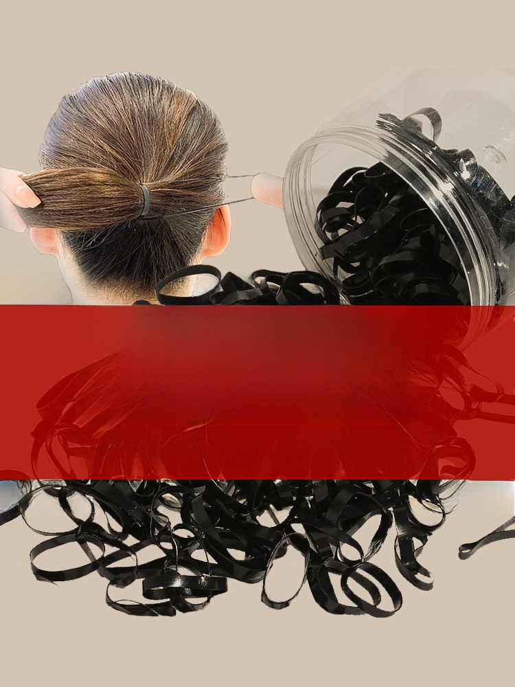 High Elastic Durable Black Small Hair Tie Adult Rubber Band