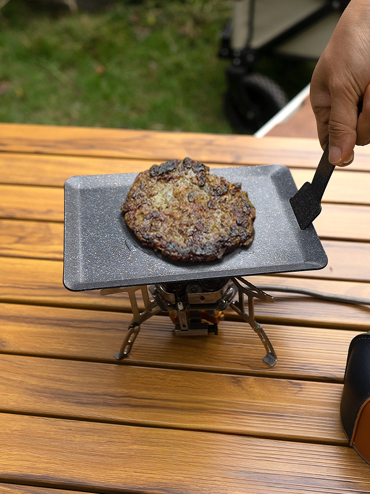 Square Foldable Mini-Portable Camping Steak Pot Outdoor