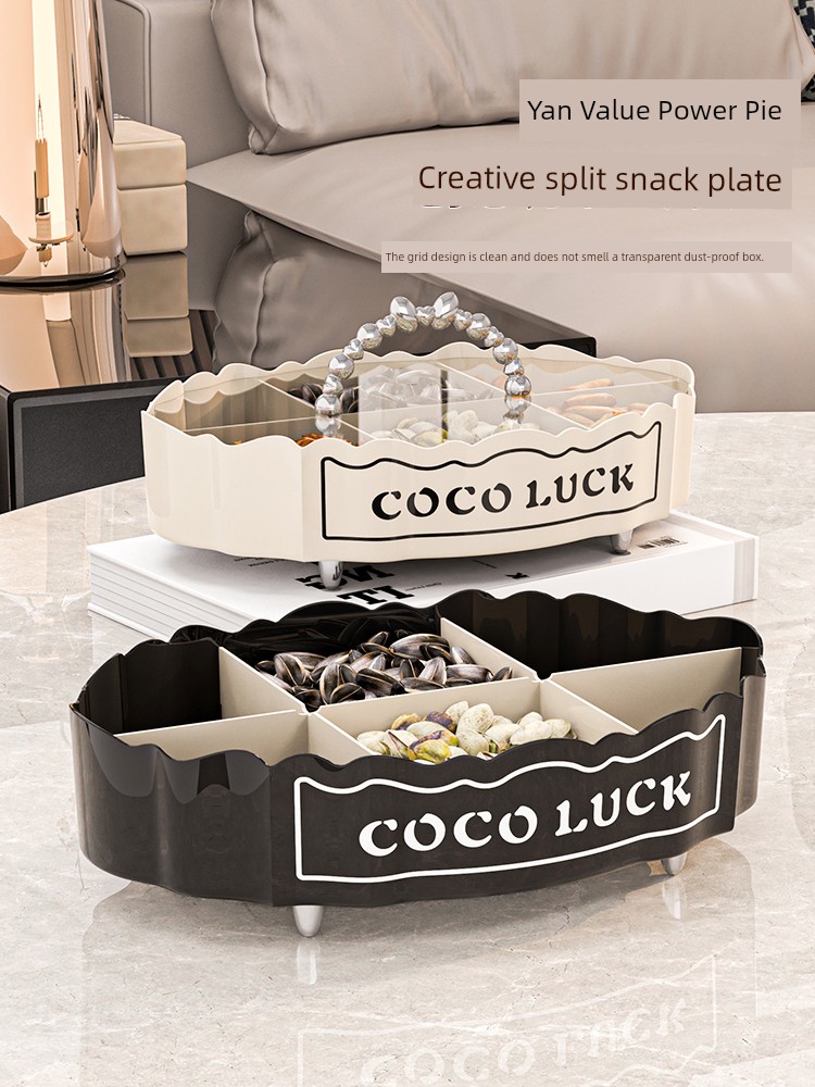 Fruit Plate Living Room Coffee Table Household Dried Fruit Tray Accessible Luxury Creative Nut Plate Dried Fruit Box Snack Dish Storage Box Candy Box