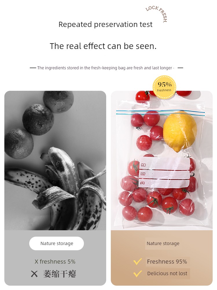 Food Grade Envelope Bag Freshness Protection Package For Home Thickened Refrigerator Freezing Special Buggy Bag Packing with Sealing Ziplock Bag