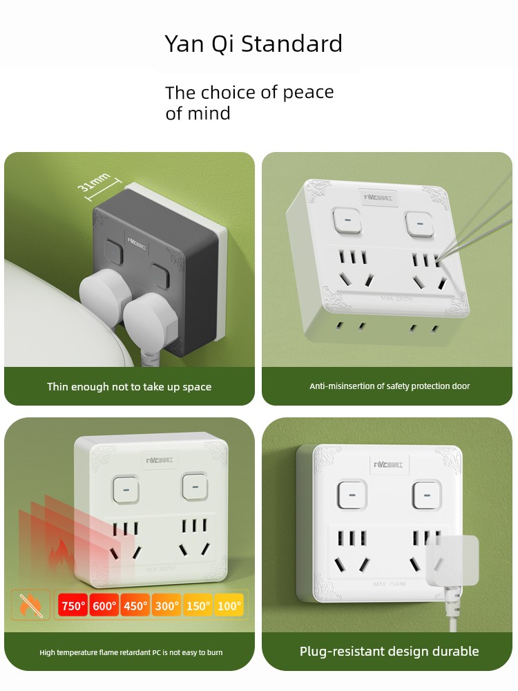 Converter 86-Type Socket Sub-Control One-Turn Four-Expansion Device 14-Hole Power Plug Porous Switch Panel For Home