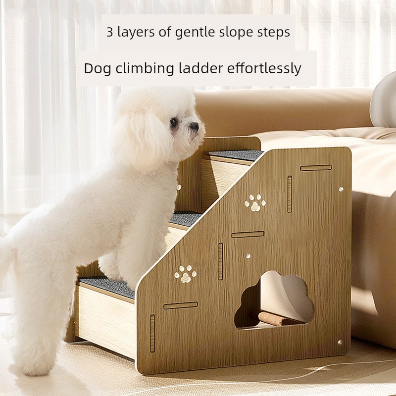 New Arrival Hippie Dog Wooden Assemble Older Dog Sofa Climbing Bed Dog Stairs Small Size Dogs Pet Step Supplies