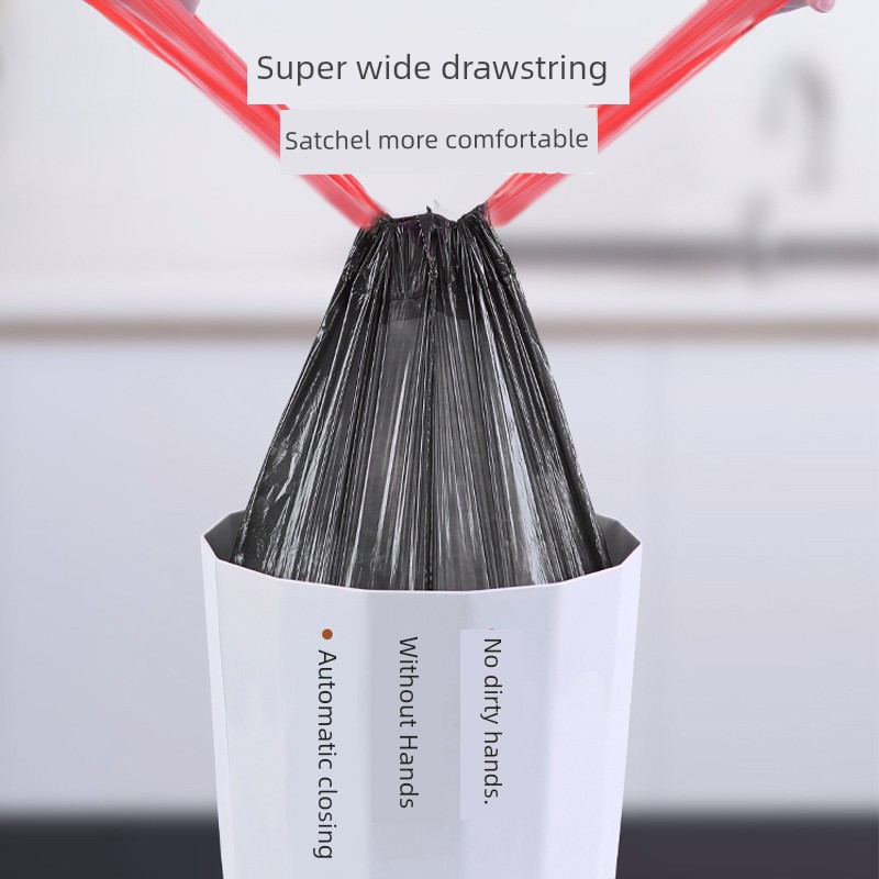 Jujiajia Drawstring Garbage Bag For Home Thickened Black Kitchen Large Satchel Dormitory Students Affordable Plastic Bag
