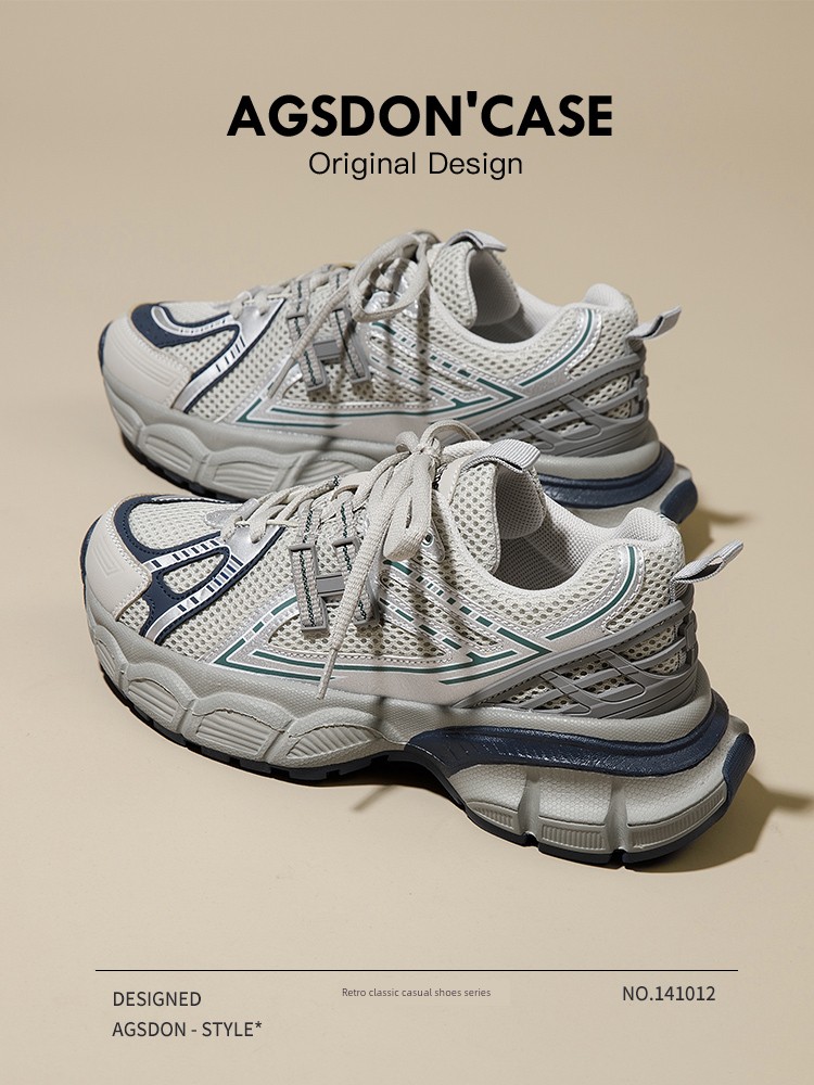 Dad Shoes Women's 2024 New Arrival Spring Gray Thick Sole Shoes Small Height Increased 2023 Fall/Winter Hot-Selling Sneaker