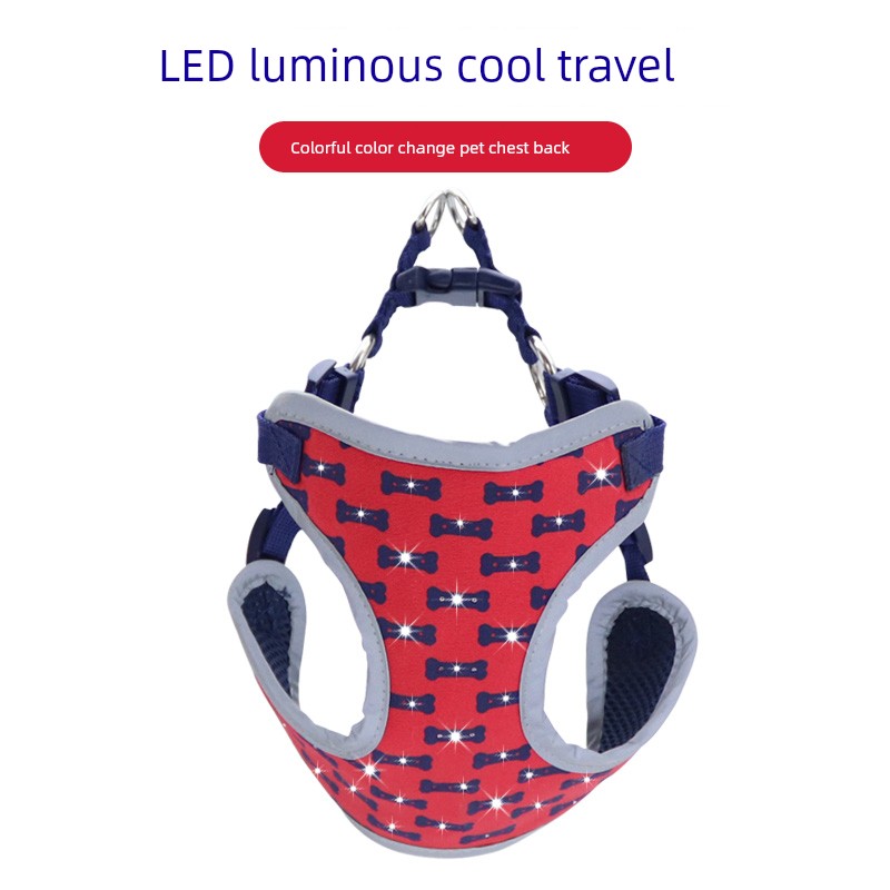 Dog Hand Holding Rope Dog Walking Chain Vest Led Chest Strap Small Medium and Young Dog Pet Supplies Teddy Corgi