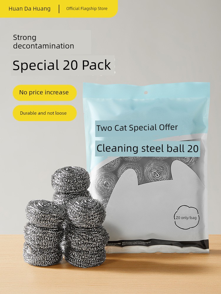 Cooker King Steel Wire Ball Cleaning Ball Stainless Steel Wire-Free Kitchen For Home Dishwashing Marvelous Pot Cleaning Accessories Iron Wire Brush Rag