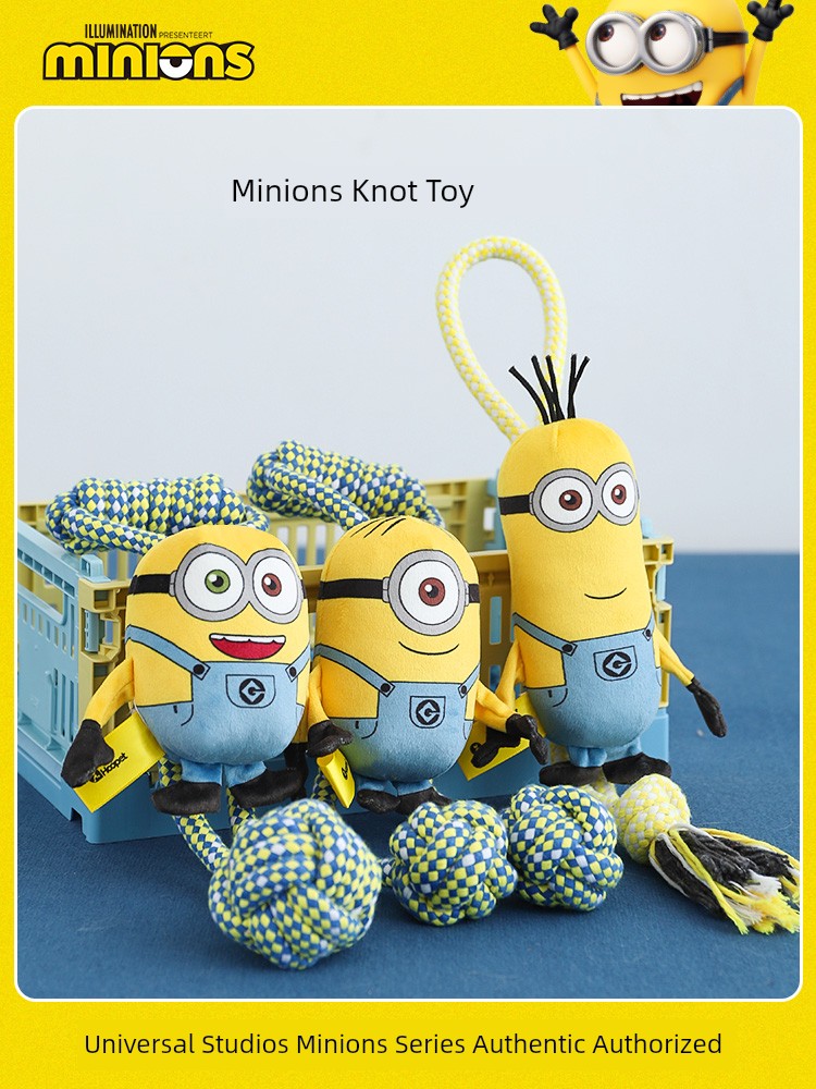 Dog Minions Series Toy Labrador Samoyed Self-Hi Bite-Resistant Pet Interactive Relieving Stuffy Cord Teether Knots