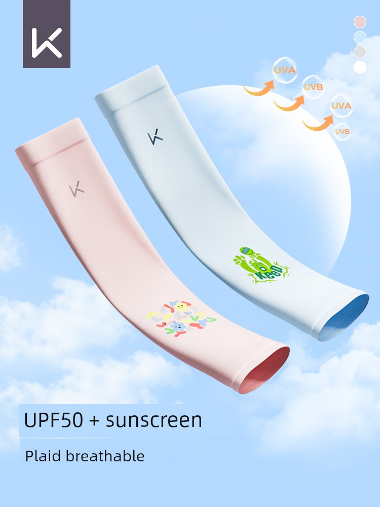 Keep Kids Ice Sleeve Sun Protection for Boys and Girls Summer Outdoor Sports UV Protection Anti Mosquito Breathable Ice Silk Oversleeve