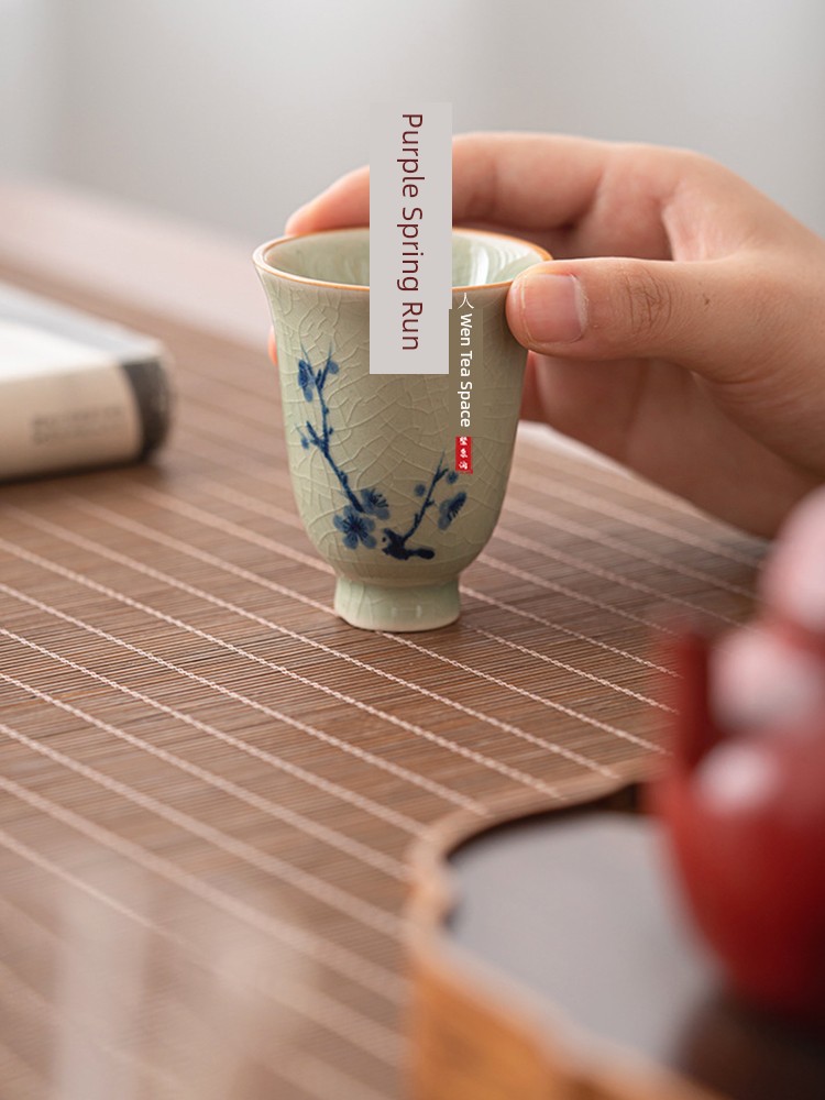 Jojo's L. Pd. Ziquan Jian. Tea Cup Gift Box Suit Hand Painted Porcelain Tea Tasting Cup Master | Foot Silk