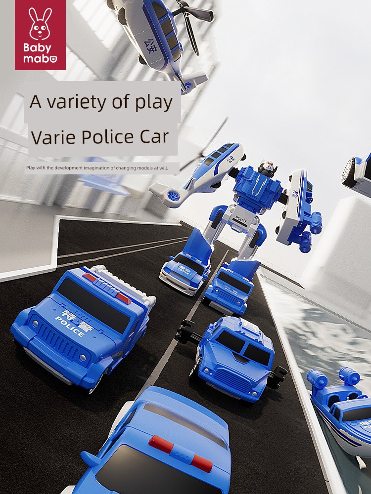 Magnetic Toy Boy Magnetic Suction Building Block Robot Assemble Deformation Police Engineering Kids 2025 Birthday Gifts