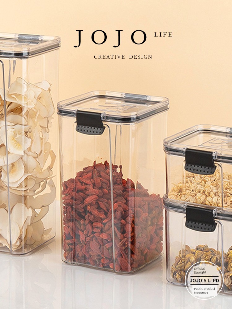 Jojo's L. Pd. Mr. Grocery. Food Grade Sealed Cans Thickened Square Transparent Plastic Large | Beautiful