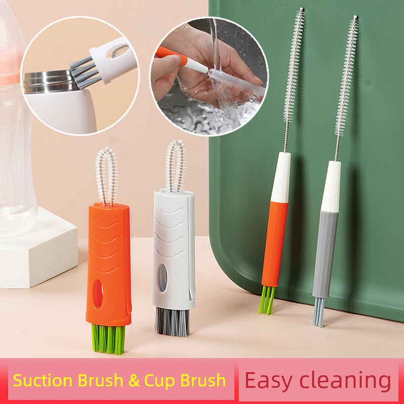Jujiajia Cup Brush Long Handle Cleaning Brush without Dead End For Home Baby Bottle Brush Handy Gadget Kitchen Multifunctional Groove Brush