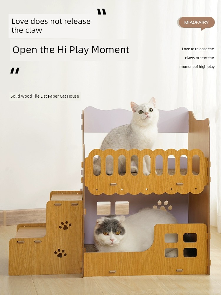 Cat Scratch Board Cat Nest Integrated Abrasion Resistant Anti-Dandruff Scratch-Resistant Cat Scratching Board Vertical Large Corrugated Paper Cat Grinding Claw Toy