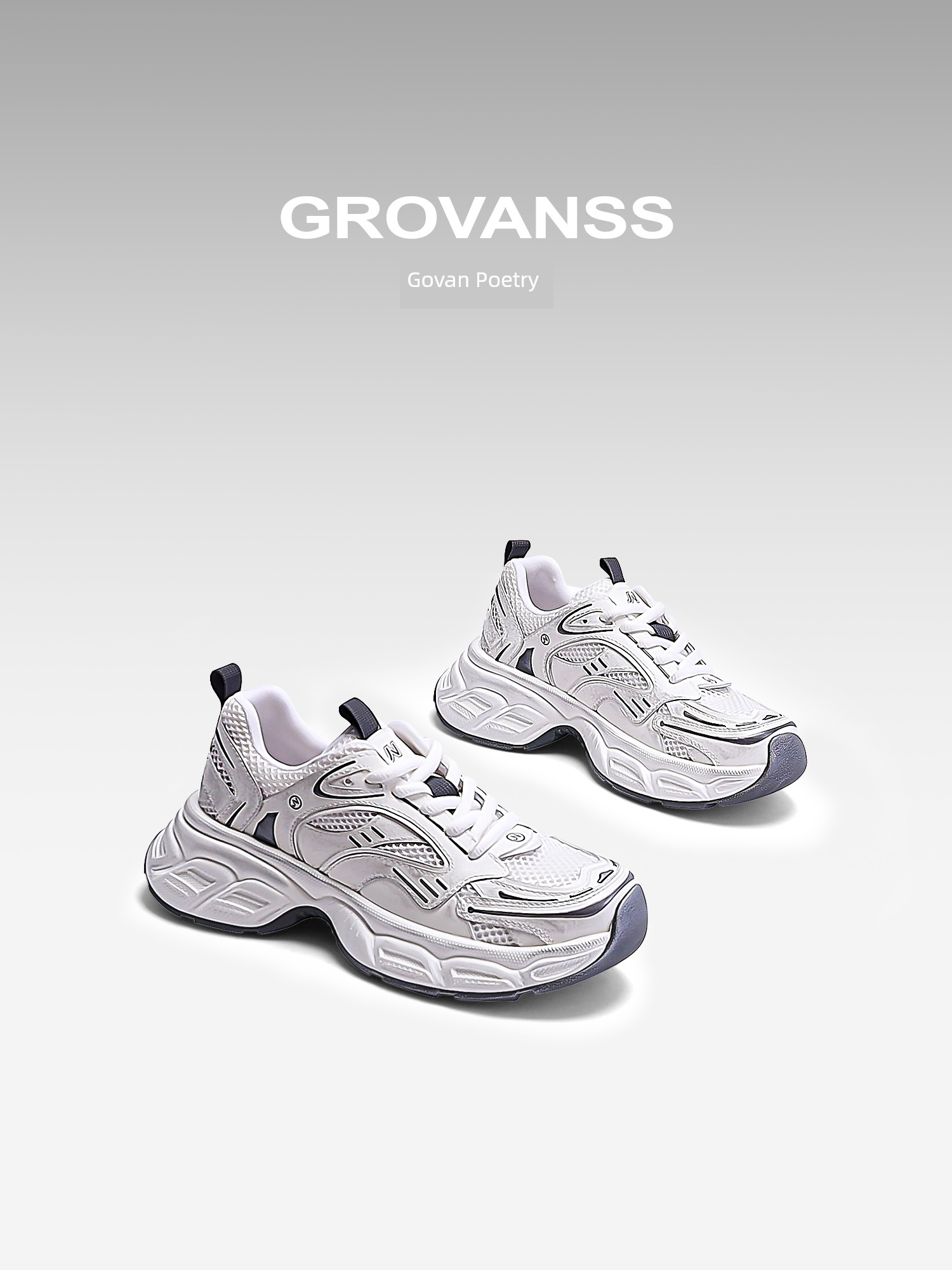 Goldfarm Poetry Dad Shoes Female 2025 Early Spring New Arrival Mesh Breathable Versatile Women's Shoes Lightweight Platform Distressed Sneaker