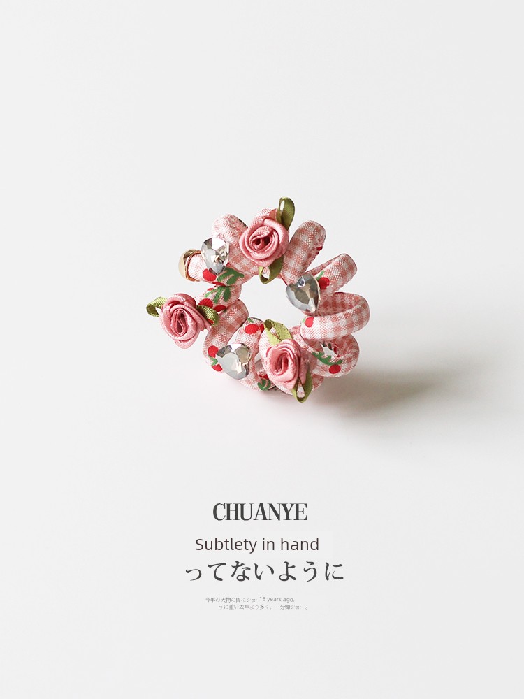 Kawano Pure Rose Head Rope Classy Phone Line Hair Ring
