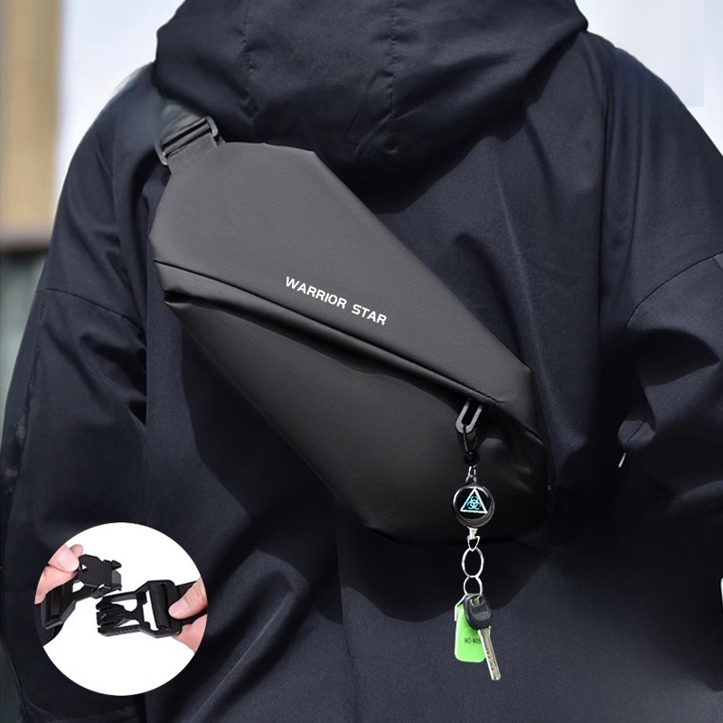 Warrior Crossbody Bag Men Chest Bag 2024 New Arrival Shoulder Magnetic Buckle Men's Backpack Cycling Fashion Men's Pockets