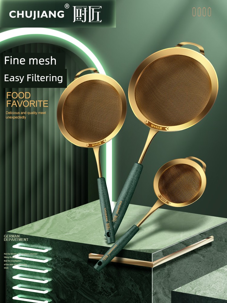 304 Stainless Steel Colander Fine Mesh For Home Kitchen Small Strainer Soybean Milk Strainer Handy Gadget Strainer Baby Food Supplement