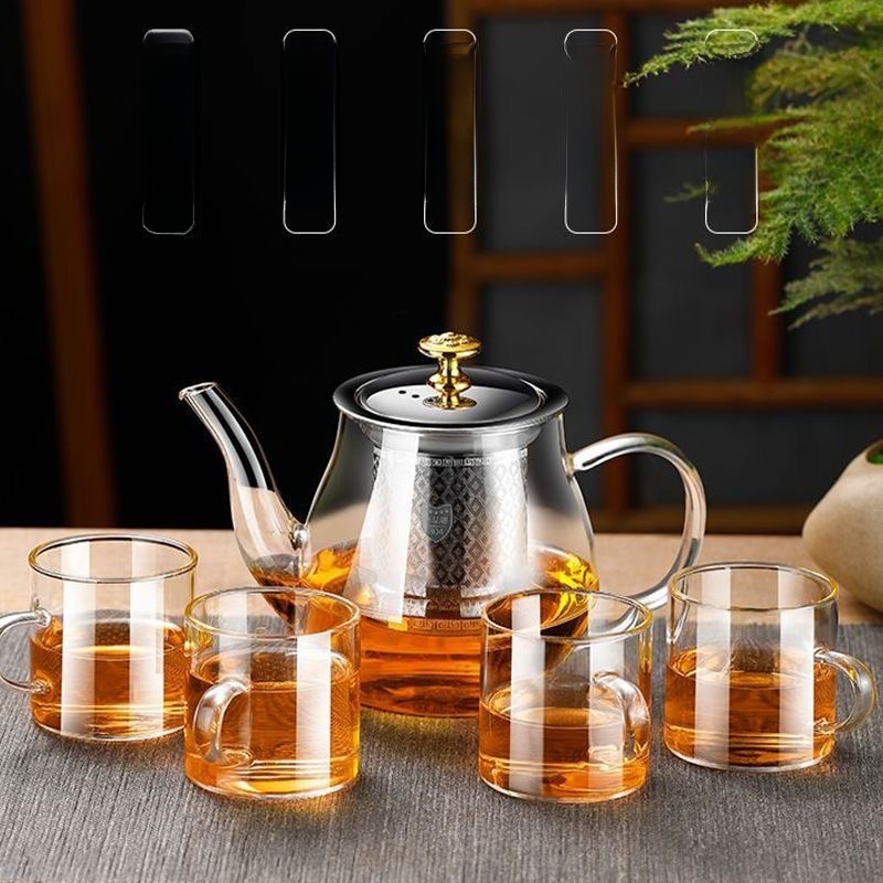 Tea Brewing Pot Heat-Resistant Glass Teapot Single Teapot Thickened Strainer Teapot Teacup Tea Set Suit Tea Cooker Electric Ceramic Stove