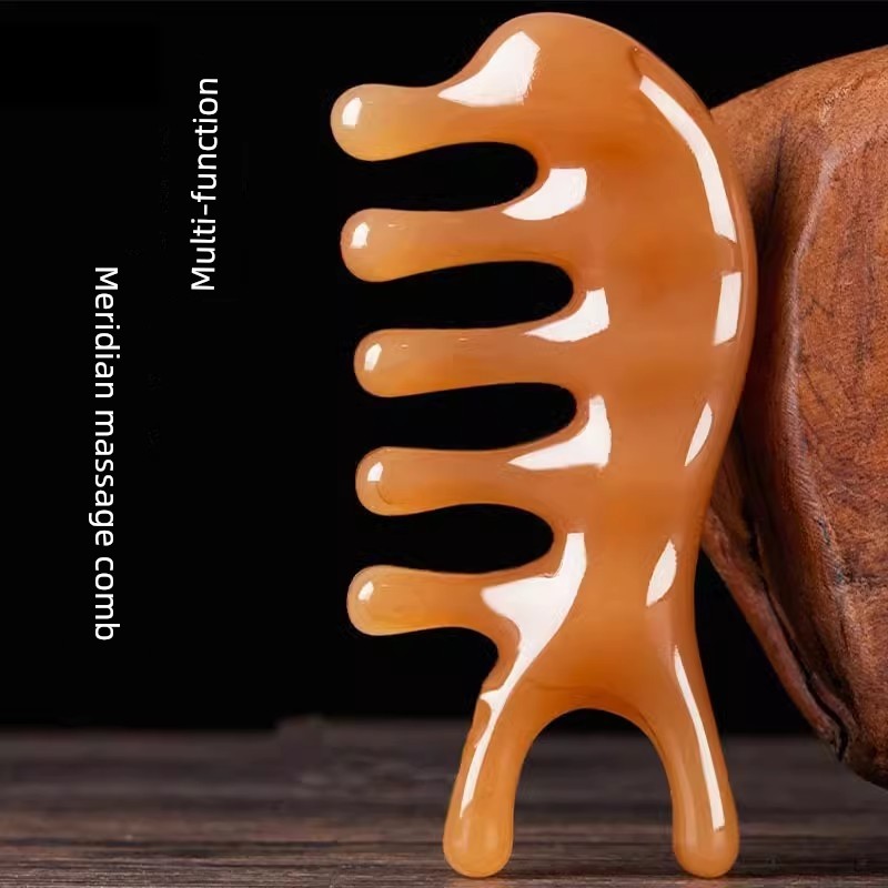 Dolphin Tail Multifunctional Meridian Massage Comb Head Recuperation Massage Comb