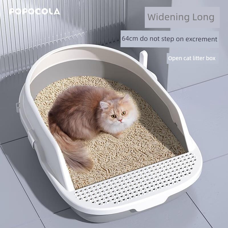 Popocola Extra Large Litter Box Maine Muppet Dedicated Semi-Closed Full Open Huge Oversized