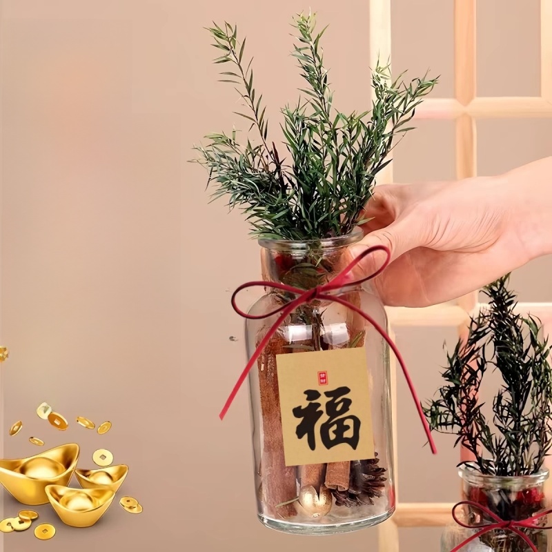 DIY Cinnamon Bring In Wealth and Treasure Vase Office Glass Furnishing Article