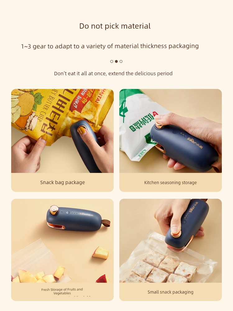 Bear Snack Household Portable Mini Electric Heating Sealing Machine