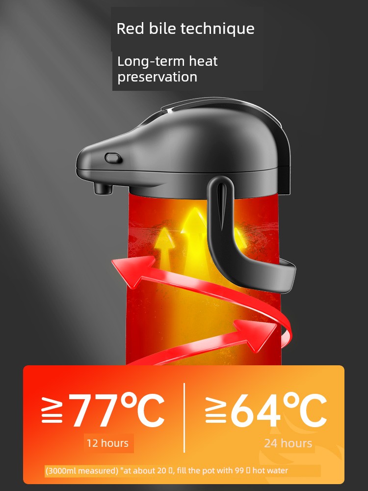 Press Type Thermal Insulation Kettle Air Pressure Type Thermos Insulation Pot Thermo Domestic Hot Water Pot Large-Capacity Boiling Water Bottle