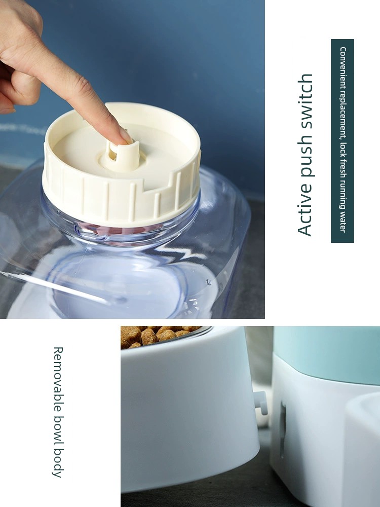 Pet Cat Bowl Dog Bowl Double Bowl Cat Food Holder Dog Basin Anti-Tumble Cat Protection Spine Dog Automatic Drinking Supplies