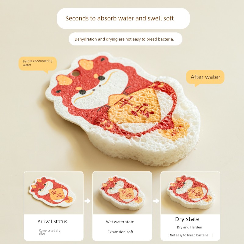 Tree Can Be Compressed by Decontamination Brush Cup Thickened Dishcloth