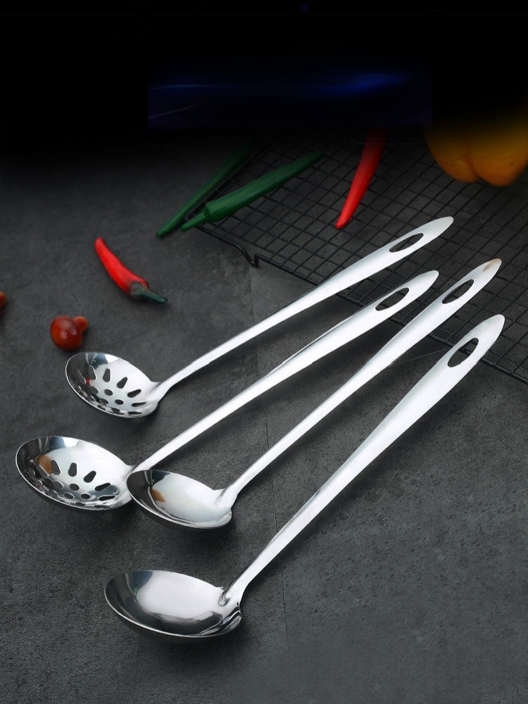 For Home Large Kitchen Long Stainless Steel Spoon