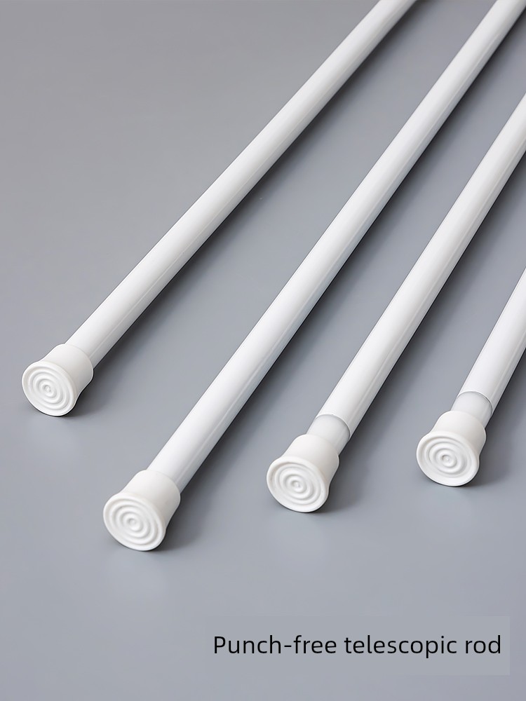 Punch-Free Telescopic Rod Installation Multifunctional Shower Curtain Curtain Rod Mini Small Storage Shrink Rod Thin Rod Clothing Rod