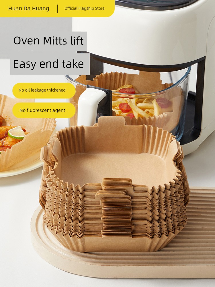 Cooker King with Handle Air Fryer Paper Home Dedicated Oil-Absorbing Sheets Food Oven Baking Silicone Paper Pad Tin Foil Bowl