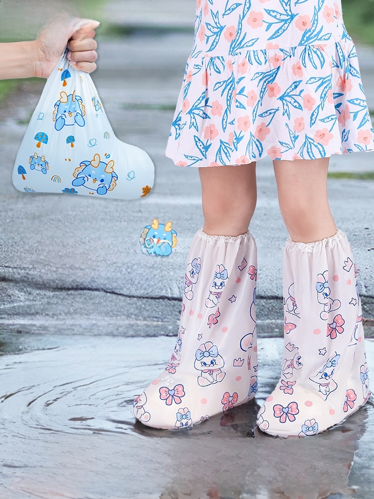 Disposable Children Shoe Cover Boys and Girls Outwear Waterproof Rainy Days Dedicated Thickened Students Go to School Outdoor Travel outside