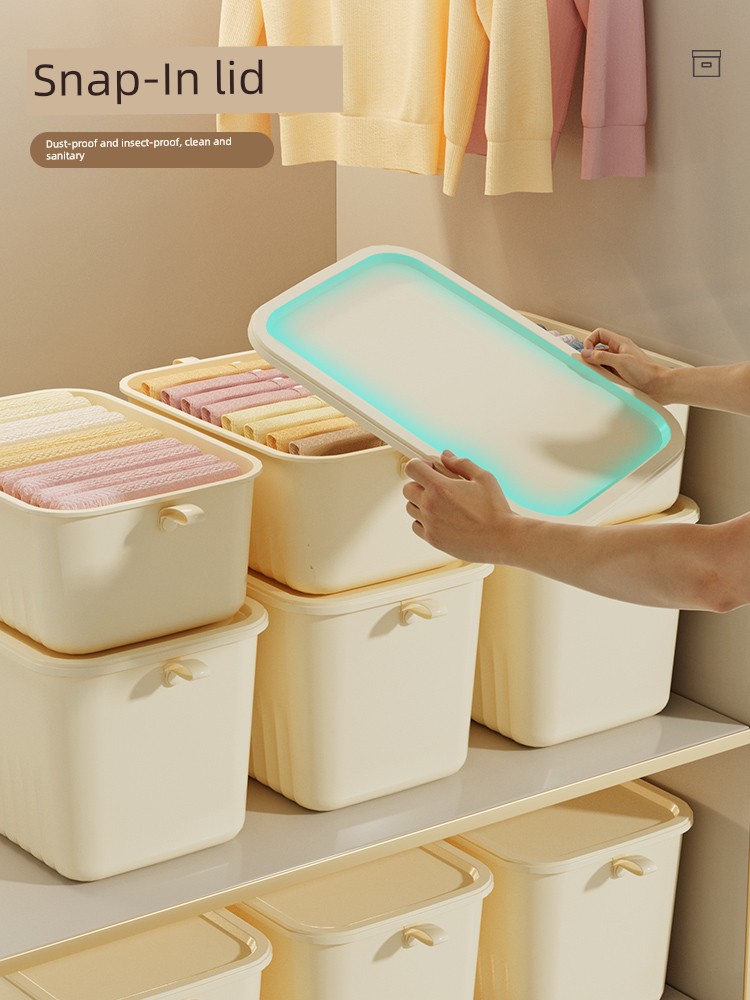 Cream-Style Sundries with Lid Snack Toy Storage Box