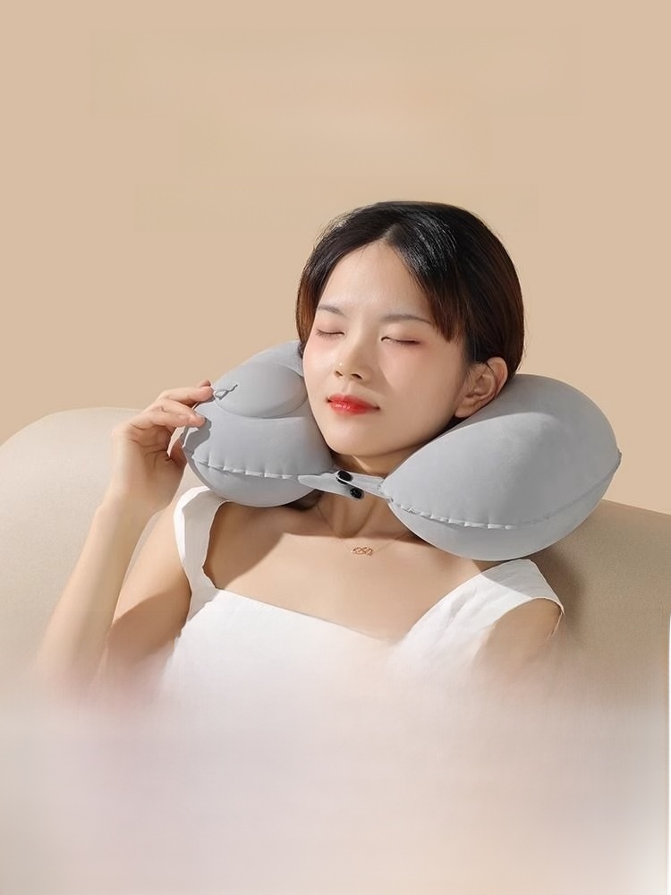 Car Plane Travel Fantastic Cover Cervical Spine Inflatable U Pillow
