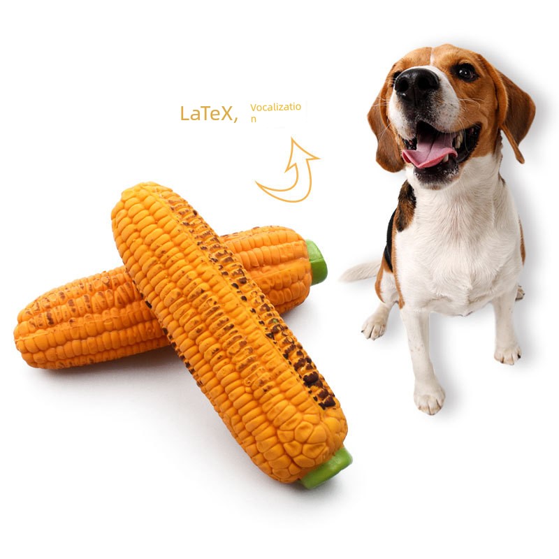 Pet Dog Sound Corn Toy Relieving Stuffy Handy Gadget Bite-Resistant Molar Teddy Young Medium-Sized Dog Alone Play by Yourself