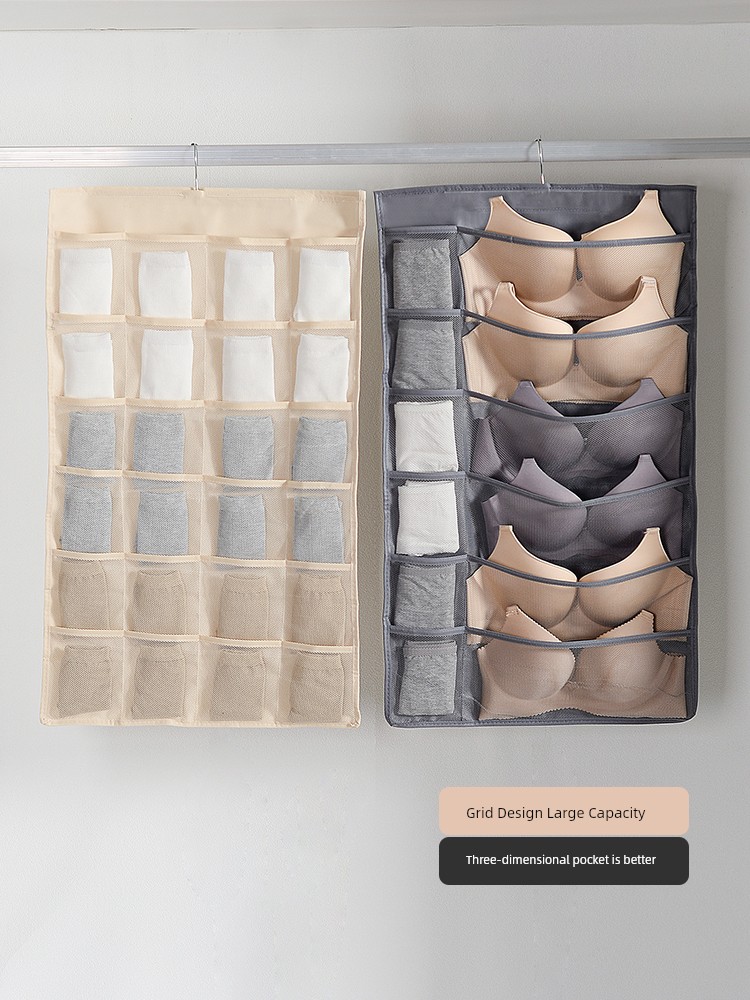 Hanging Storage Bag Double Side Wardrobe Intimates Bra Dormitory Storage Fantastic Bag Panty Socks Hanging Cloth Bag