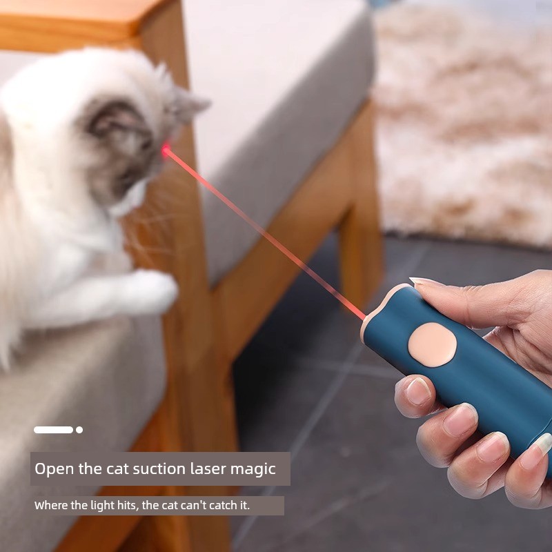Laser Pen Feather Dual-Use Cat Teaser Long Brush Holder Cat Toy Bite-Resistant Pet Cat Infrared Funny Cat Pen Laser Light