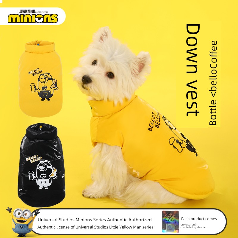 Little Yellow Dog down Jacket Winter Heattech Thickened Puppy Small Size Dogs Teddy Cat Cotton-Padded Clothes Pet Clothes